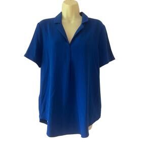 Hilary Radley Blue Blouse Woman Size Small Office Dress Casual Pullover